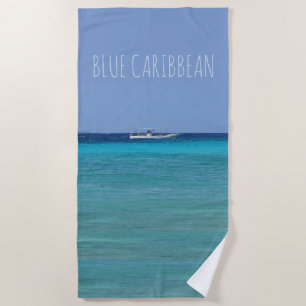 Blauw Caribisch gebied (met/uit jouw tekst) Strandlaken