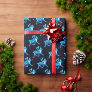 Blauw Caribisch gebied (rendier) Cadeaupapier