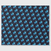 Blauw Caribisch gebied (rendier) Cadeaupapier (Vlak)