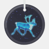 Blauw Caribisch gebied (rendier) Glas Ornament (Voorkant)