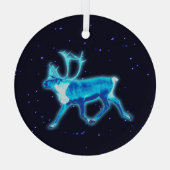Blauw Caribisch gebied (rendier) Glas Ornament (Achterkant)