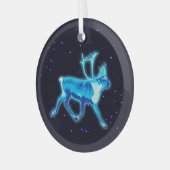 Blauw Caribisch gebied (rendier) Glas Ornament (Voorkant links)