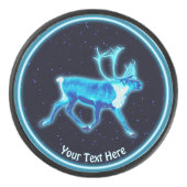 Blauw Caribisch gebied (rendier) Hockey Puck (Voorkant)