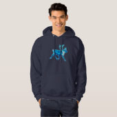 Blauw Caribisch gebied (rendier) Hoodie (Voorkant volledig)