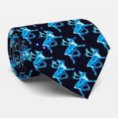 Blauw Caribisch gebied (rendier) Stropdas (Opgerold)