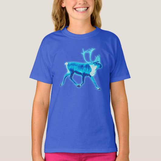 Blauw Caribisch gebied (rendier) T-shirt (Voorkant)