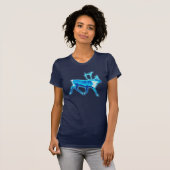 Blauw Caribisch gebied (rendier) T-shirt (Voorkant volledig)