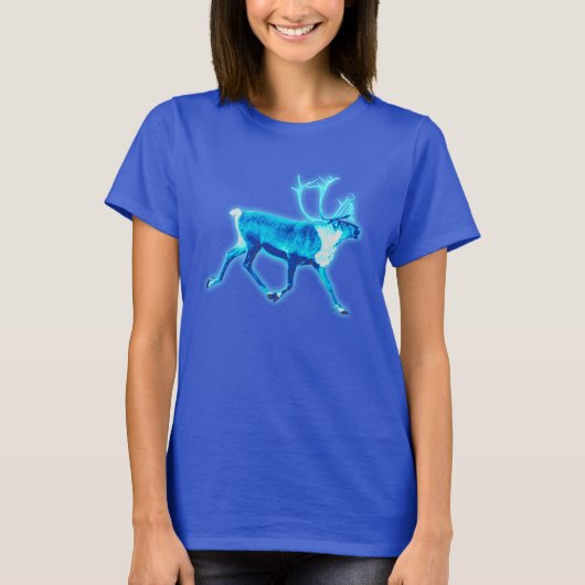 Blauw Caribisch gebied (rendier) T-shirt (Voorkant)