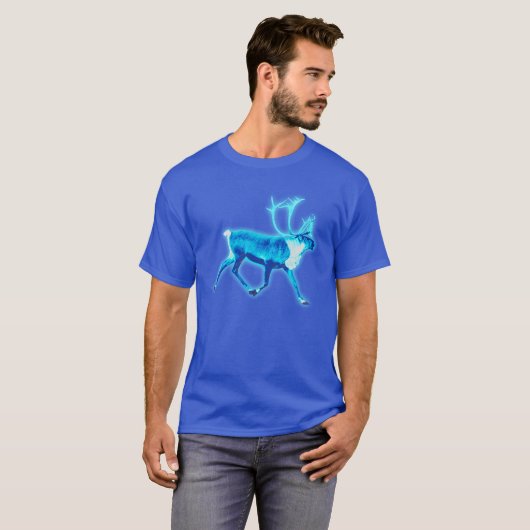 Blauw Caribisch gebied (rendier) T-shirt (Voorkant volledig)