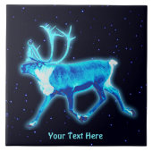 Blauw Caribisch gebied (rendier) Tegeltje (Voorkant)