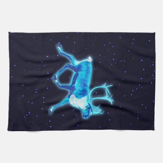 Blauw Caribisch gebied (rendier) Theedoek (Horizontaal)