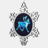 Blauw Caribisch gebied (rendier) Tin Sneeuwvlok Ornament (Rechts)