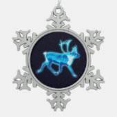 Blauw Caribisch gebied (rendier) Tin Sneeuwvlok Ornament (Voorkant)