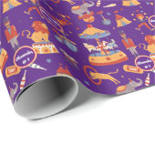 Blauw Carnaval Kinderen Verjaardagscircus Patroon  Cadeaupapier (Rol Hoek)