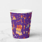 Blauw Carnaval Kinderen Verjaardagscircus Patroon  Papieren Bekers (Rechts)