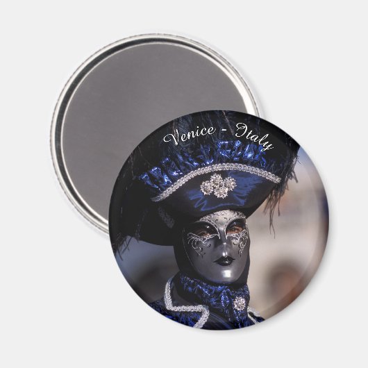 Blauw carnaval kostuum - Venetië, Italië Magneet (Voorkant / Achterkant)