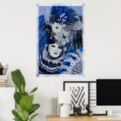 Blauw Carnaval Kostuum, Venetië Poster (Thuiskantoor)