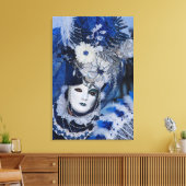 Blauw Carnavalskostuum, Venetië Canvas Afdruk (Insitu (Woonkamer))