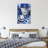 Blauw Carnavalskostuum, Venetië Canvas Afdruk (Insitu (Slaapkamer))