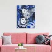 Blauw Carnavalskostuum, Venetië Canvas Afdruk (Insitu (Woonkamer))