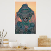 Blauw Carnavalskostuum, Venetië Poster (Keuken)
