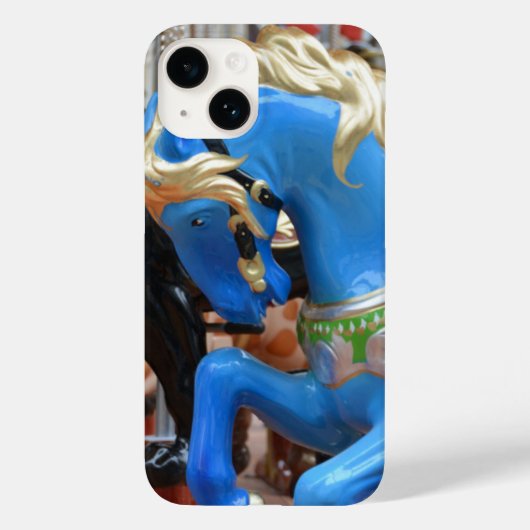 Blauw Carrousel Paard Case-Mate iPhone Case (Achterkant)