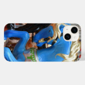 Blauw Carrousel Paard Case-Mate iPhone Case (Achterkant (horizontaal))