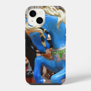 Blauw Carrousel Paard iPhone 14 Hoesje