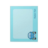 Blauw cartoon auto notitieblok (Linkerzijde)
