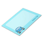 Blauw cartoon auto notitieblok (Schuin)