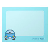 Blauw cartoon auto notitieblok (Voorkant)