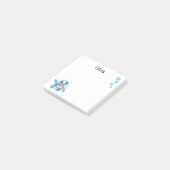Blauw Cartoon Schildpad Gepersonaliseerd Post-it® Notes (Schuin)