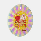 Blauw Casino Queen Keramisch Ornament (Rechts)