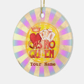 Blauw Casino Queen Keramisch Ornament (Links)
