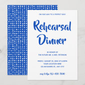 blauw Casual schrift | Uitnodiging voor een repeti (Voorkant / Achterkant)