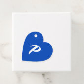 Blauw Casual Script Monogram Bedankt Bedankjes Labels (In situ)