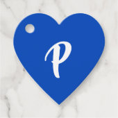 Blauw Casual Script Monogram Bedankt Bedankjes Labels (Voorkant)