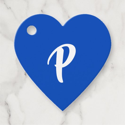 Blauw Casual Script Monogram Bedankt Bedankjes Labels (Voorkant)