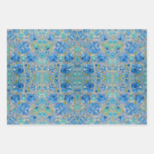 Blauw Celebration Bloemen Wrapping Papier Inpakpapier Vel (Voorkant 2)