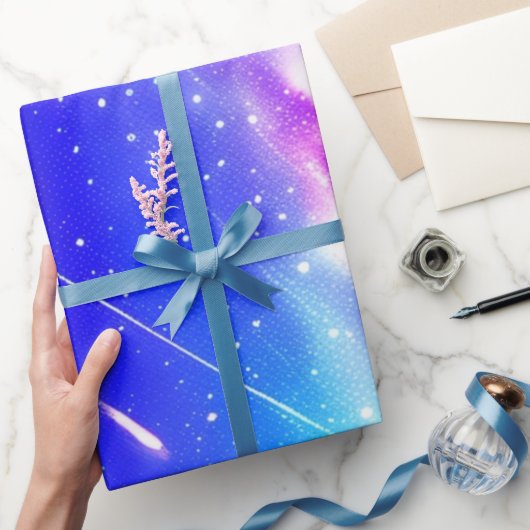 Blauw Celestiaal Wonderen Verjaardagscadeau Inpakp Cadeaupapier (Geschenken)