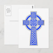 Blauw celkruis briefkaart (Voorkant / Achterkant)