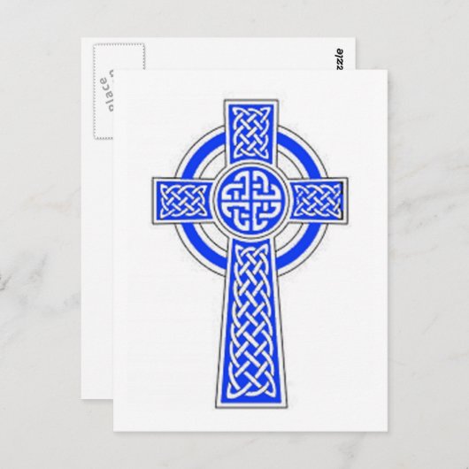 Blauw celkruis briefkaart (Voorkant / Achterkant)