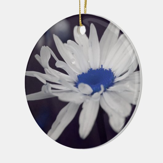Blauw centrum Daisy Flower Ornament (Links)