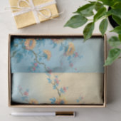 Blauw Centrum Gele Zonnebloem Tak Decoupage Tissuepapier (Geschenk)