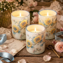Blauw Centrum Vintage Zonnebloem Tak Decoupage