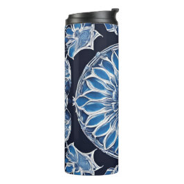 Blauw Ceramisch Gedrukt Thermosbeker