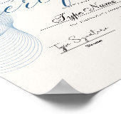 Blauw Certificaat van voltooiing, prestatie, excel Poster (Hoek)