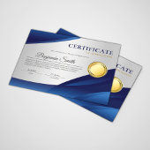 Blauw Certificaat van Waardering Award Flyer