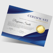 Blauw Certificaat van Waardering Award Flyer