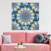 Blauw Chakra Kaleidoscoop Thunder_Cove Canvas Afdruk (Insitu (Woonkamer))